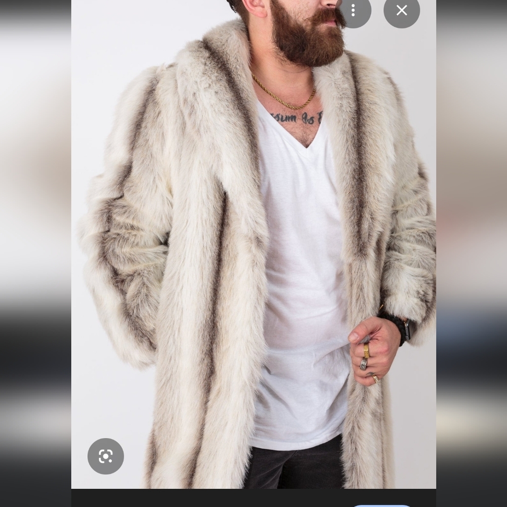 Monterey Oversized White Brown Winter Coat Warm Chic Fits M L Cold Weather